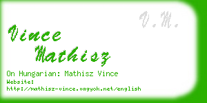 vince mathisz business card